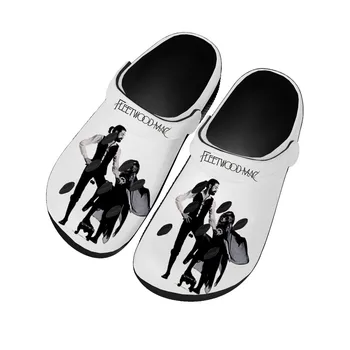 Домашние Сабо Fleetwood Mac Pop Rock Band, Водонепроницаемая обувь на заказ, Мужская Женская Обувь для подростков, Дышащие Пляжные тапочки с отверстиями, Черные