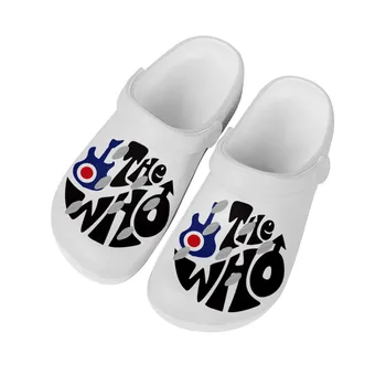 Домашние сабо поп-рок-группы The Who; Водонепроницаемая обувь на заказ; Мужская Женская обувь для подростков; Садовые сабо; Дышащие пляжные тапочки с отверстиями; Белые