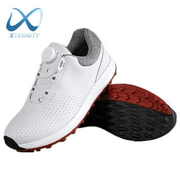 Дышащая роскошная обувь для гольфа, мужские удобные уличные спортивные кроссовки для гольфа без шипов, нескользящая водонепроницаемая обувь для ходьбы