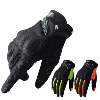 Дышащие мотоциклетные перчатки с полными пальцами Качественные Стильно оформленные Противоскользящие Носимые перчатки большого размера