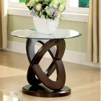 Журнальный столик для современного дома, маленький приставной столик для хранения в гостиной, круглый приставной столик из черного ореха, овальное деревянное основание 26
