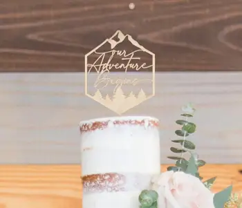 Изготовленный на заказ топпер для горного свадебного торта, Уникальный топпер для свадебного торта, Топперы для свадебного торта для путешествий, Мистер и миссис топпер для торта