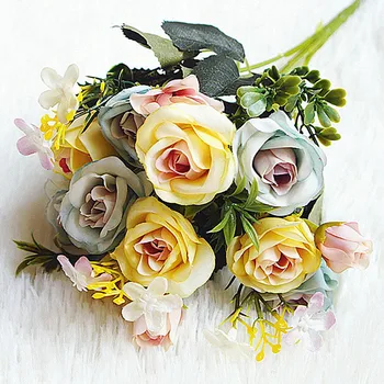 Искусственные цветы Mini Rose SH3 Имитация украшения дома, размещение цветов, искусственные цветы на День Святого Валентина, цветочная ветка