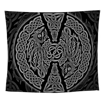 Кельтские драконы Настенный гобелен с рисунком насекомых Украшение комнаты Полотенце Коврик Подвесное одеяло