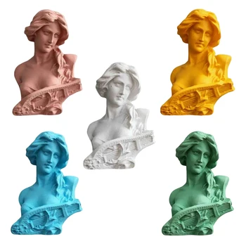 Классическое пианино Женское Многоцветное Скульптура в классическом стиле 3D Индивидуальный Дизайн из смолы Наклейки на Холодильник Украшения для дома
