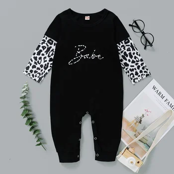 Комбинезон с леопардовым принтом для новорожденного мальчика 3-24 месяцев, комбинезон с длинными рукавами, весенне-осенняя модная одежда для маленьких мальчиков