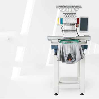 Компьютеризированная вышивальная машина с одной головкой, 12-цветная вышивальная машина, коммерческая бытовая промышленная вышивальная машина