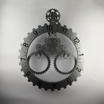 Креативное отключение вращения шестерни с датой и временем, оригинальные настенные часы Gear Clock