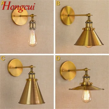 Креативный настенный светильник Hongcui в стиле ретро Бра Классические золотые светодиодные лампы для украшения домашнего коридора