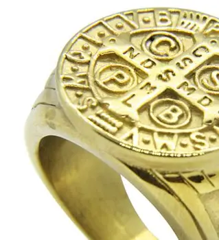 Крестовое кольцо из нержавеющей стали 316L Винтажное кольцо Иисуса