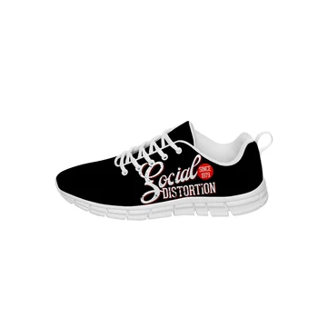 Кроссовки музыкальной группы Social Distortion Мужская женская повседневная обувь для подростков парусиновые кроссовки для бега Легкая обувь с 3D принтом