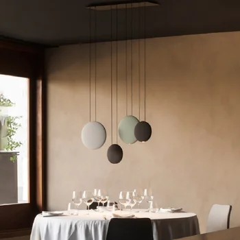 Круглая светодиодная люстра в виде полумесяца в скандинавском минималистичном стиле, ресторан, бар, украшение дома, прикроватная лампа для спальни