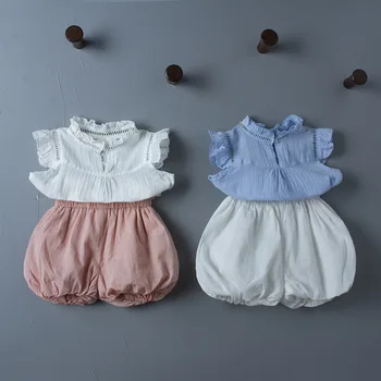 Летние топы 2023, футболки С круглым вырезом, пуловер без рукавов, хлопок, Однотонный, мягкий, милый, Модный Повседневный дизайн Для корейских детей