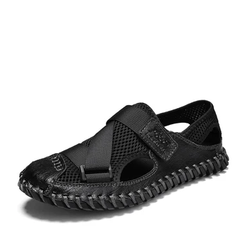 Летняя мужская повседневная обувь, мужская высококачественная уличная пляжная обувь, уличная высококачественная сетчатая спортивная обувь, мужская обувь большого размера: 38-48