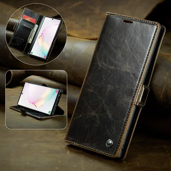 Магнитный кожаный чехол-книжка с откидной крышкой для Samsung Galaxy S23 S22 Ultra со слотами для карт, бизнес-подставка в виде ракушки на обложке Note 20 10 Plus