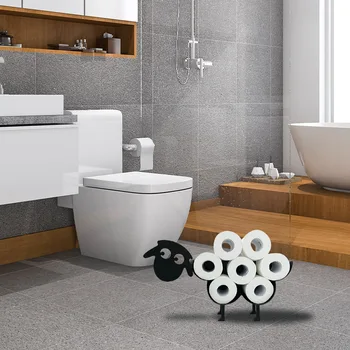Металлический держатель для туалетной бумаги в форме милой овечки, настенный Металлический держатель для бумажных полотенец, Стеллаж для хранения инструментов в кухне и ванной