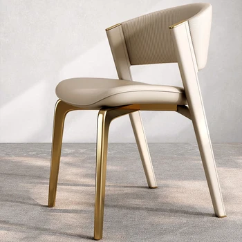 Металлический Современный обеденный стул офисного дизайна Relax Kitchen Роскошные обеденные стулья из скандинавской кожи Sedie Pranzo Moderne Furnitures