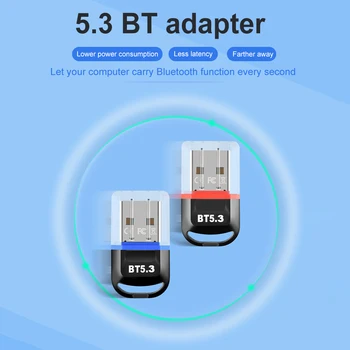 Мини-беспроводной USB-адаптер, совместимый с Bluetooth, 5.3 USB-адаптер, приемник-передатчик, Поддержка Windows 8.1 Win10 Win11