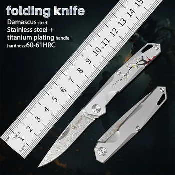 Мини-Утилита для кемпинга Ручной инструмент для самообороны Карманные Ножи Тактический Складной нож EDC для выживания Дамаск