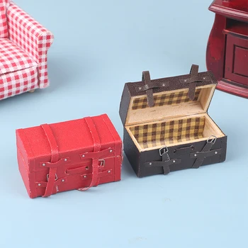 Миниатюрный кукольный домик 1:12 Миниатюрный Чемодан Коробка для багажа Коробка для хранения Домашней модели Декор Аксессуары для Кукольного дома