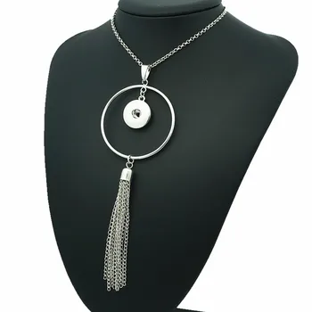 Модное простое кольцевое ожерелье с кисточкой, 60 см, 18 мм, пуговицы, оптовая продажа DJ0179