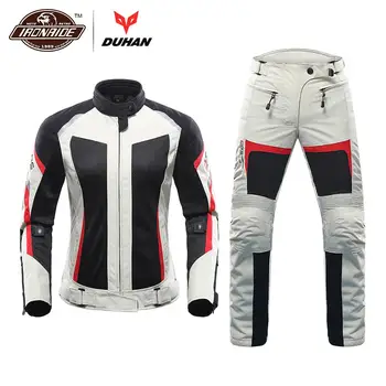 Мотоциклетная куртка DUHAN, Летние мотоциклетные брюки, костюм, куртка, комплект одежды для женщин с дышащей сеткой, для путешествий на мотоцикле