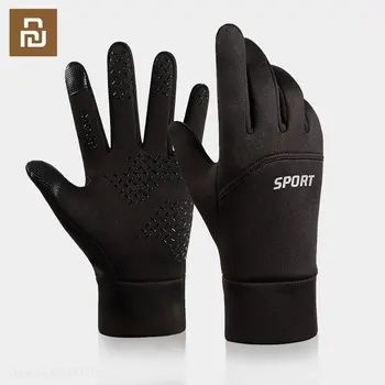 Мужские зимние теплые перчатки для верховой езды с сенсорным экраном Youpin, нескользящие, ветрозащитные, водонепроницаемые, арктические бархатные, светоотражающие перчатки в полоску