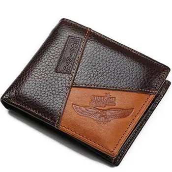 Мужские кошельки GUBINTU из натуральной кожи, карман для монет на молнии, настоящий мужской кожаный кошелек с монетой, Высококачественный мужской кошелек Eagle cartera
