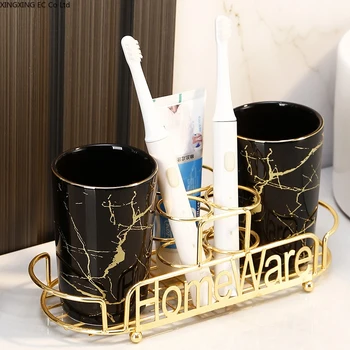 Набор чашек для чистки зубов для пары, Креативный бытовой Держатель электрической зубной щетки, Керамический Унитаз, Современное украшение ванной комнаты