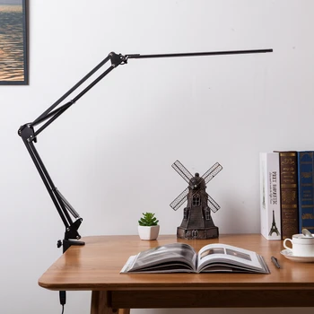 Настольная лампа для чтения, складная металлическая настольная лампа с зажимом, 3 цвета, регулируемые для гостиной, чтения, офиса/кабинета/работы