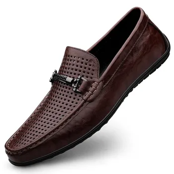 Новая мужская кожаная дышащая обувь, повседневная обувь в деловом стиле, размер 36-46