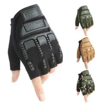 Новейшие тактические перчатки, военные перчатки для стрельбы, спортивные защитные перчатки для фитнеса, Мотоциклетные охотничьи перчатки на полпальца, велосипедные рукавицы