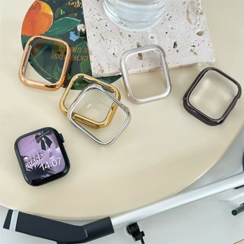 Новый Жесткий чехол-бампер с покрытием Starlight Color Для Apple Watch 8 7 6 SE 5 4 из 2 предметов, Защитный чехол Для iwatch 41 мм 38 40 42 45 мм