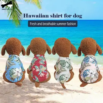 Одежда для собак, Гавайская пляжная одежда для собак, кошек, модная дышащая шифоновая одежда для домашних животных, летние блузки, охлаждающая рубашка с принтом
