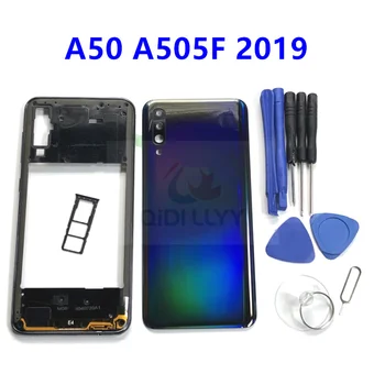 Оригинал для Samsung Galaxy A50 A505 A505F 2019 Полный корпус Средняя рамка Задняя крышка батарейного отсека Задняя дверь