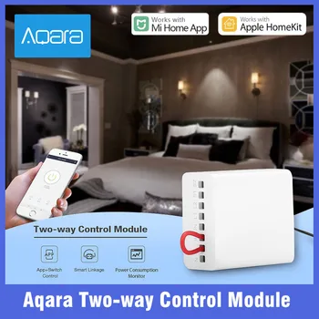 Оригинальный Двусторонний модуль управления Aqara, Беспроводной Релейный Контроллер, 2 канала Работы Для Xiaomi Mijia smart home APP mi home Home kit