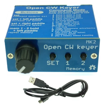 Открытый комплект CW Keyer MK2 с металлическим корпусом Комплект CW Keyer MK2 с регулируемой скоростью вращения CW от 1 до 999 оборотов в минуту