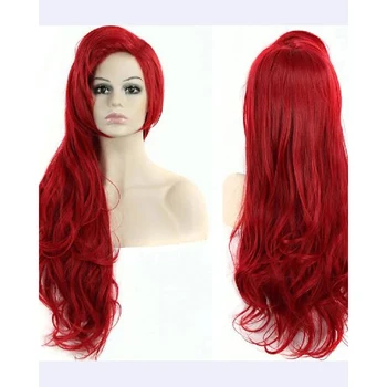 Парик из синтетических волос HAIRJOY, длинный волнистый красный костюм, парики для женщин, Русалочка Ариэль, косплей