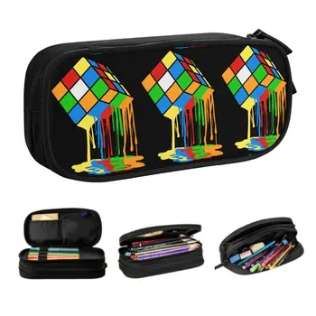 Пеналы с расплавленным кубиком Рубика для девочек и мальчиков, большая емкость, геометрическая математика, Волшебная ручка, сумка, школьные принадлежности