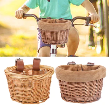 Передняя корзина велосипеда для детей, водонепроницаемая, прочная, корзина для хранения ручной работы, съемная сумка для багажа Подходит для большинства велосипедов