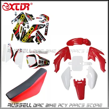 Пластиковые наклейки на крыло Комплект поролоновых сидений для Honda CRF50 110cc 125cc Pit Dirt Bike Красный