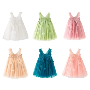 Платье для девочек, милое платье-комбинация, детское платье на подтяжках для девочек, юбка принцессы 69HE
