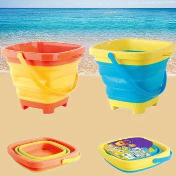 Пляжное Детское Ведро для хранения игрушек с песком, Портативное Складное Пластиковое Ведро, Многоцелевое Хранилище для игр на летней вечеринке
