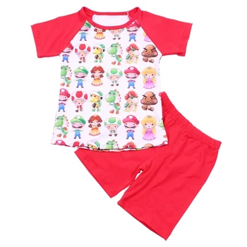 Повседневный комплект одежды для маленьких мальчиков, футболка с рукавом реглан и короткие наряды, комплекты детской одежды для ухода за кожей из молочного шелка, спортивная встреча
