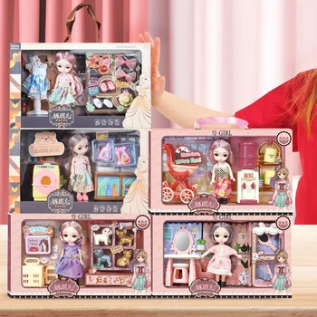Подарок Детский набор кукол для девочек, подарочная коробка для кукол-принцесс, игрушки для маленьких девочек, подарки-сюрпризы, праздничные подарки для детей