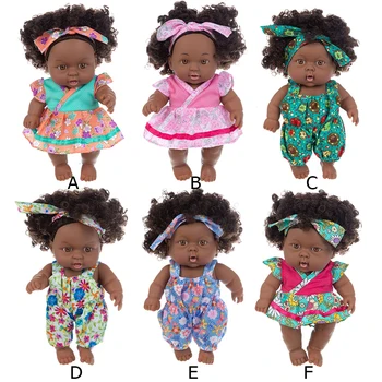 Полностью черные виниловые возрожденные Реалистичные мягкие куклы, реалистичные детские игрушки, куклы для девочек, имитация куклы для новорожденных для девочек и мальчиков