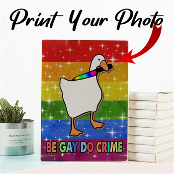 Пользовательский Фотожурнал Персонализированный Блокнот Goose Rainbow Be Gay Do Crime Cute Student Высококачественная Книга на 6 Страницах С Горизонтальной Линией