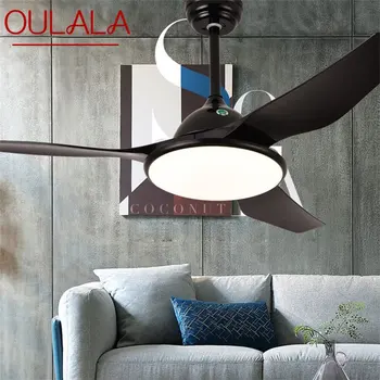 Потолочные вентиляторы OULALA Комплект светильников с дистанционным управлением, 3 цвета, современная светодиодная лампа для помещений Столовая Спальня Гостиная Ресторан