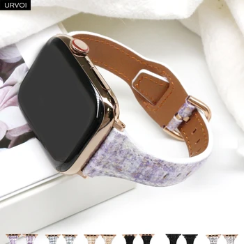 Ремешок URVOI для Apple Watch серии 8 7 6 SE5432 elegance тканевый ремешок для iWatch Classic на запястье, тканевая цепочка в тон для девочки