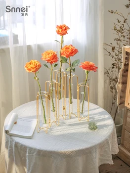 Ресторанная ваза из прозрачного стекла с пробирками, гидропонное устройство для аранжировки цветов, украшение стола в гостиной